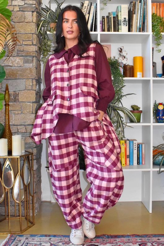 Paloma Tela Peter Pan Blouse Aubergine
